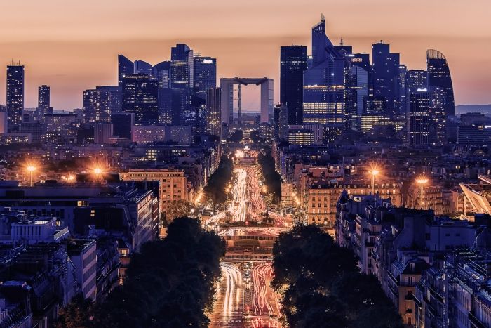 La défense at dusk