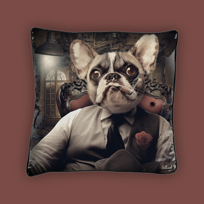 Coussin Chien Mafia - Sylvain Binet